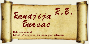 Ranđija Bursać vizit kartica